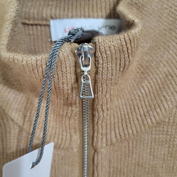 Liz Claiborne Women's XXL Signature Caramel Brown Full Zip Sweater NWT - Picture 5 of 13